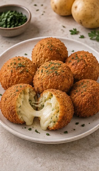Bolinhas de batata com queijo