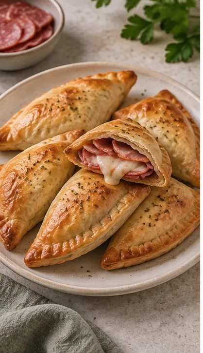 Pastel de salame e queijo